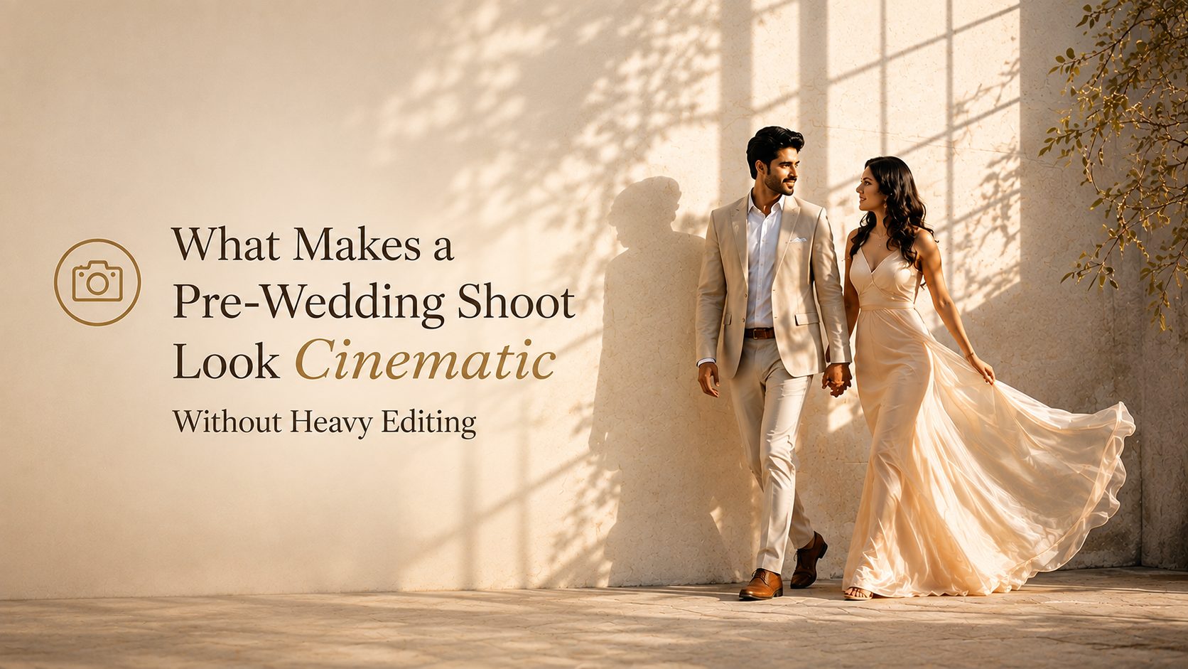 Cinematic pre-wedding shoot banner without heavy editing